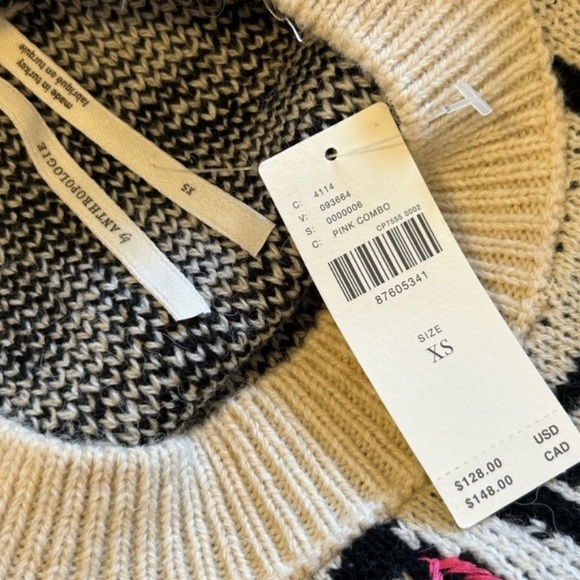 NWT Anthropologie Floral Pop Embroidered Sweater - Size S/XS Oversized XS - Picture 11 of 11